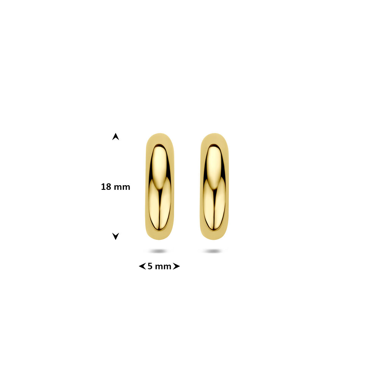 Stekeroorringen 14K geelgoud 18 mm