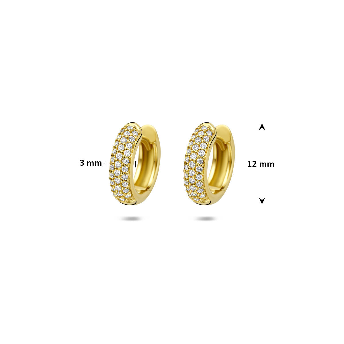 Fantasy Collection Oorbellen diamant 0.21ct (2x 0.105ct) h si 12 mm 14K geelgoud
