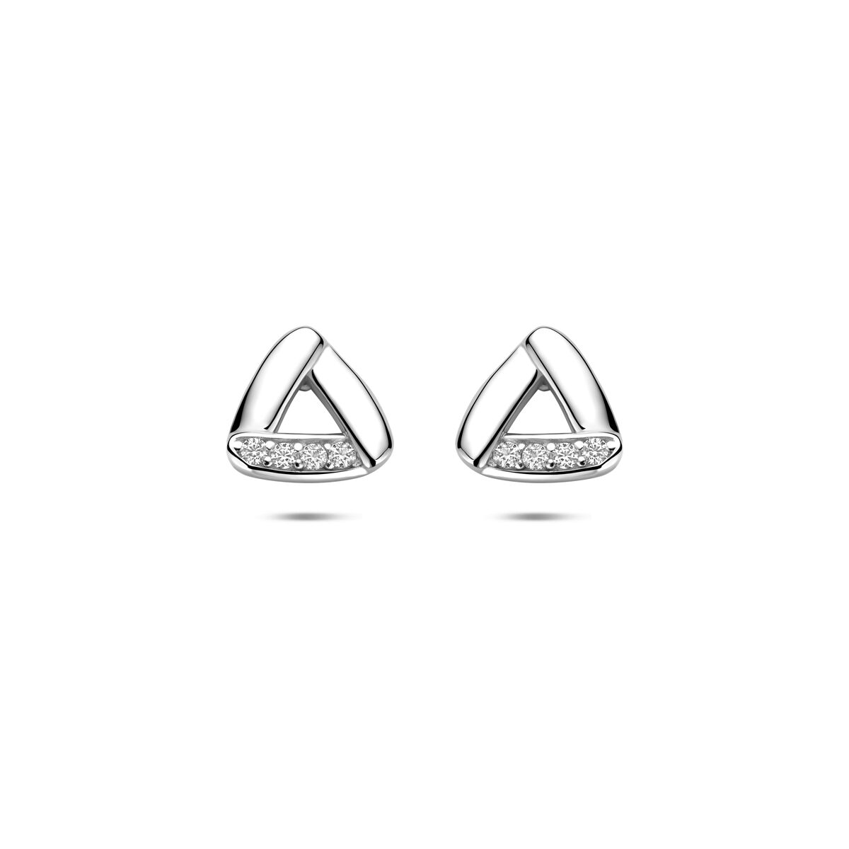 Zilveren gerhodineerde oorknoppen zirkonia 8,5 mm - 1341357