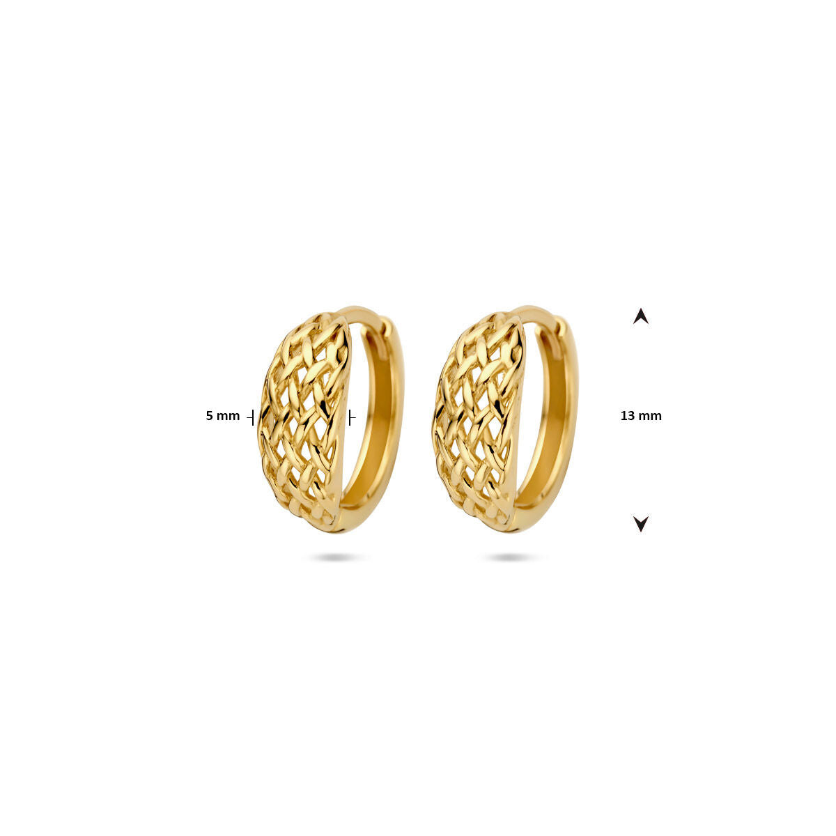 Oorbellen 13 mm 14K geelgoud