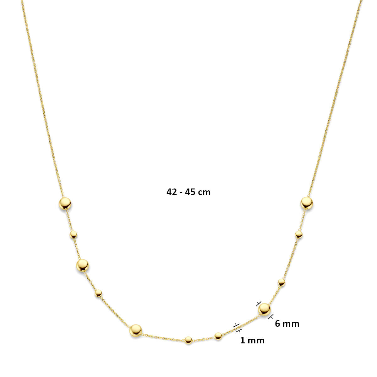 Fantasy Collection Collier 42 - 45 cm 14K geelgoud