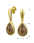14K Geelgoud Oorhangers Rookkwarts 4017177