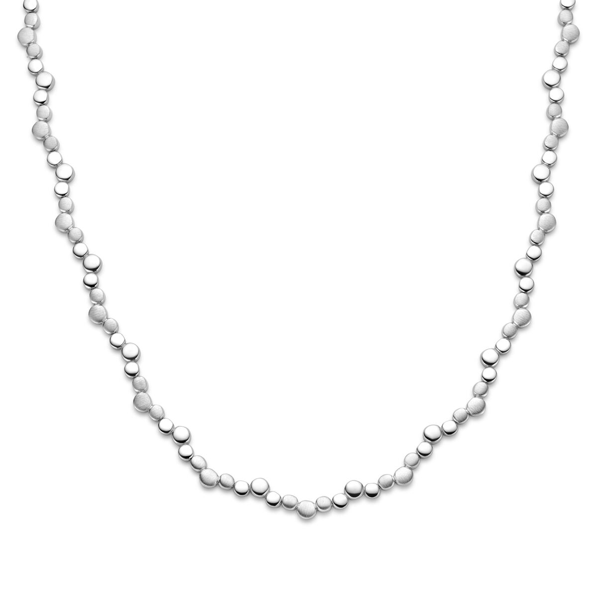 Fantasy Collection Collier poli/mat 7,5 mm 45 cm zilver gerhodineerd