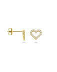 9K Geelgouden 9k oorknoppen hart zirkonia 7 mm - 8000268