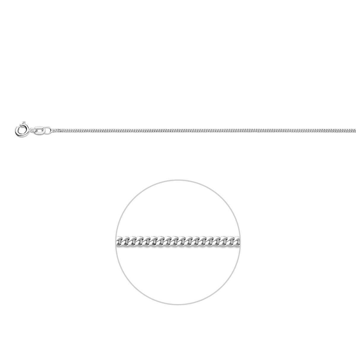 Fantasy Collection Gourmette 1,2 mm zilver wit