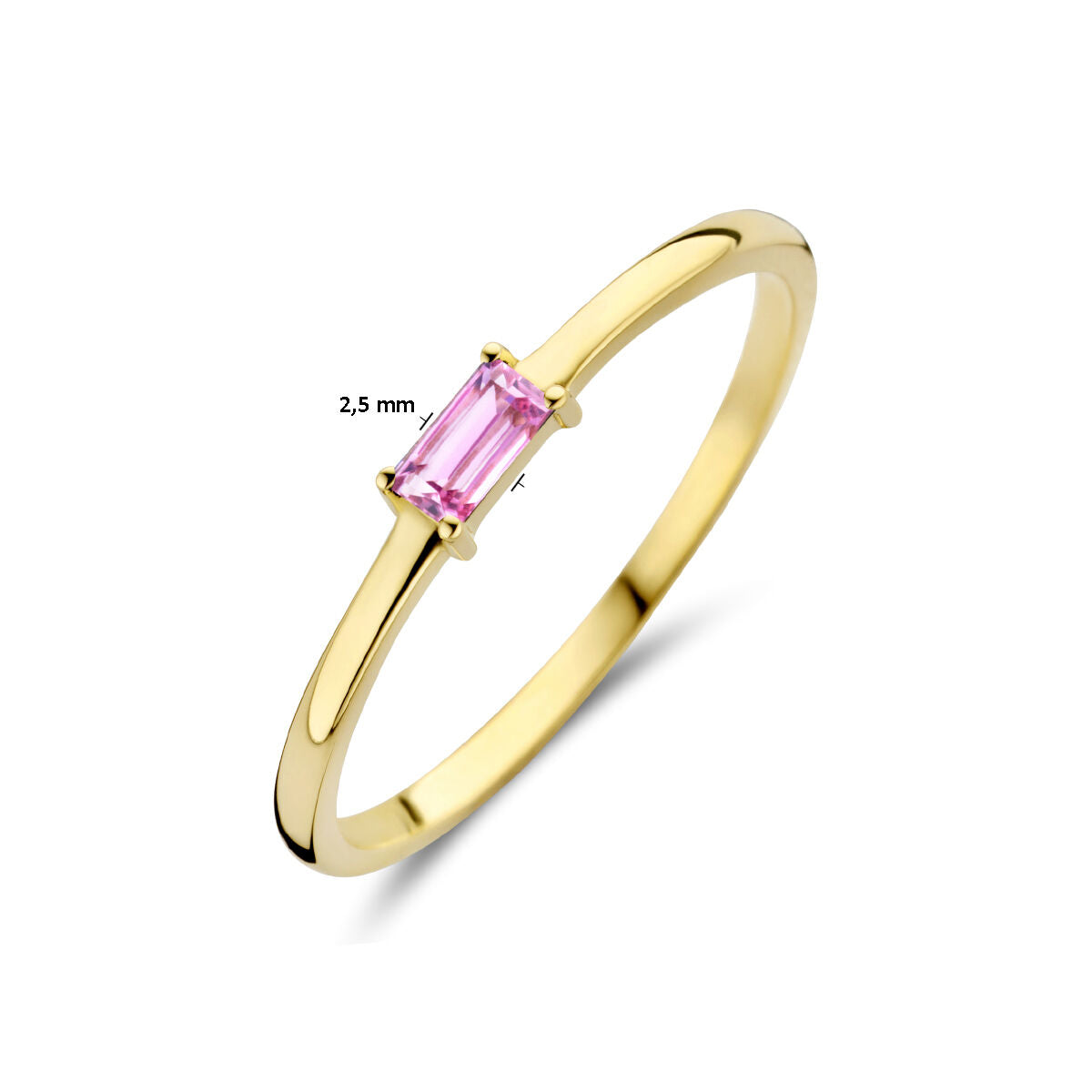Ring met geboortesteen toermalijn oktober 14K geelgoud