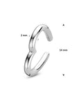 Zilveren gerhodineerde ear cuff hartje 14 mm - 1342152