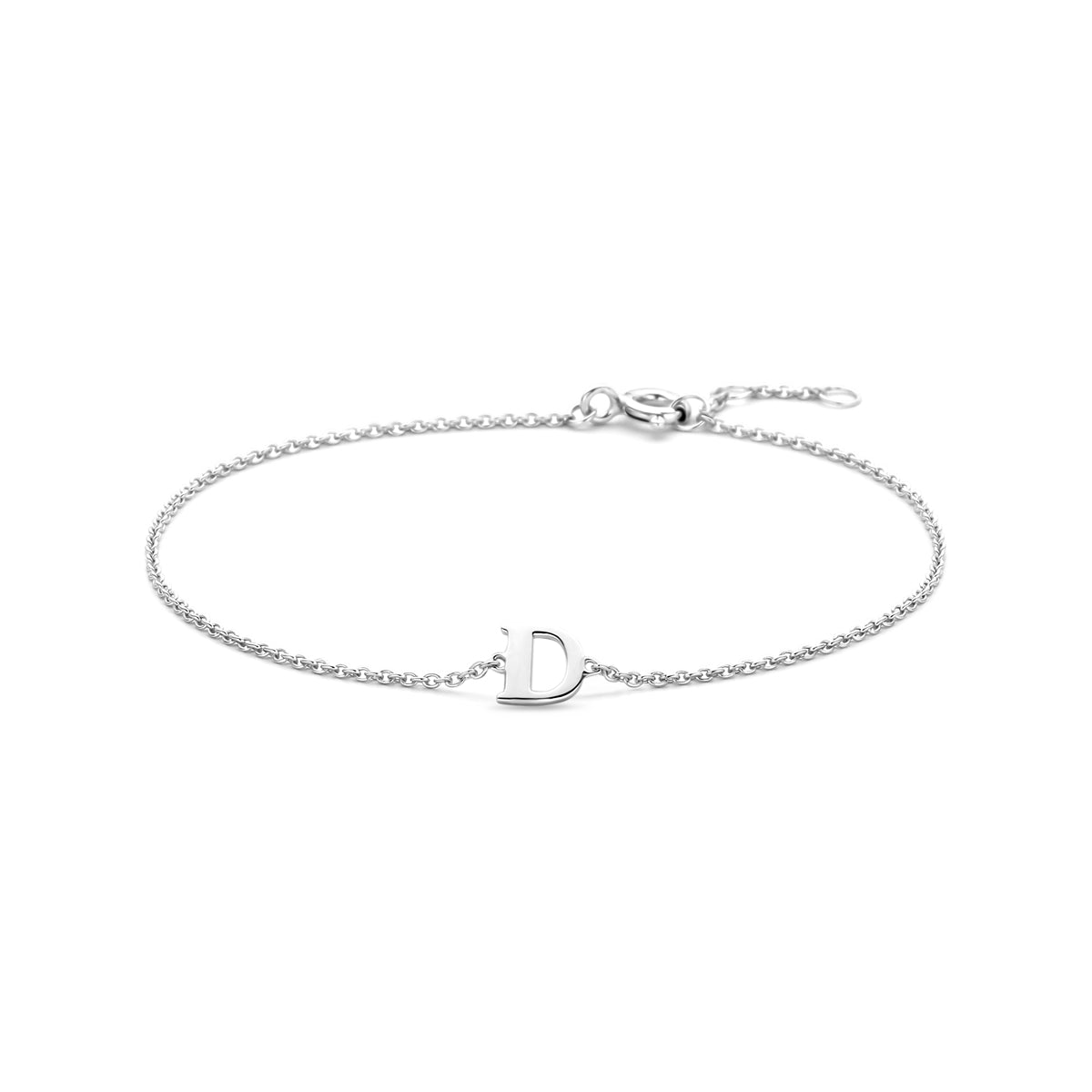Armband letter D zilver gerhodineerd #Letter_D