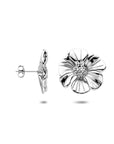 Edelstalen oorknoppen bloem 26 mm - 6506211