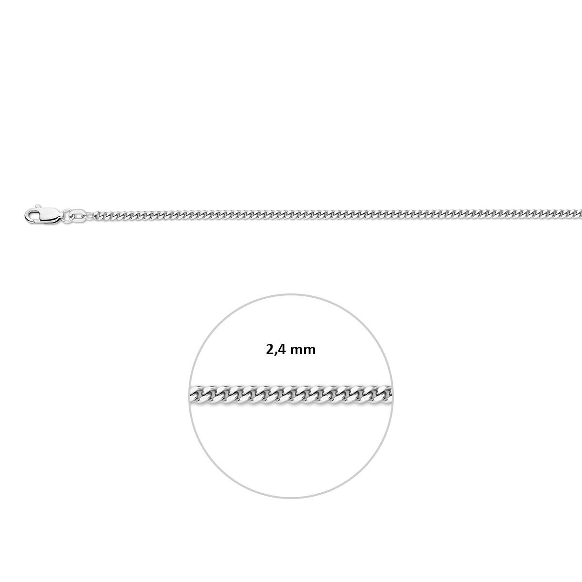 Fantasy Collection Gourmette 2,4 mm zilver gerhodineerd