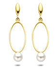 14K geelgouden oorhanger parel 37 mm - 4034879