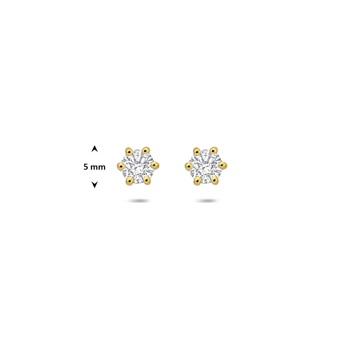 Fantasy Collection Oorbellen lab grown diamant 0.50ct (2x 0.25ct) g vs 5 mm 14K geelgoud