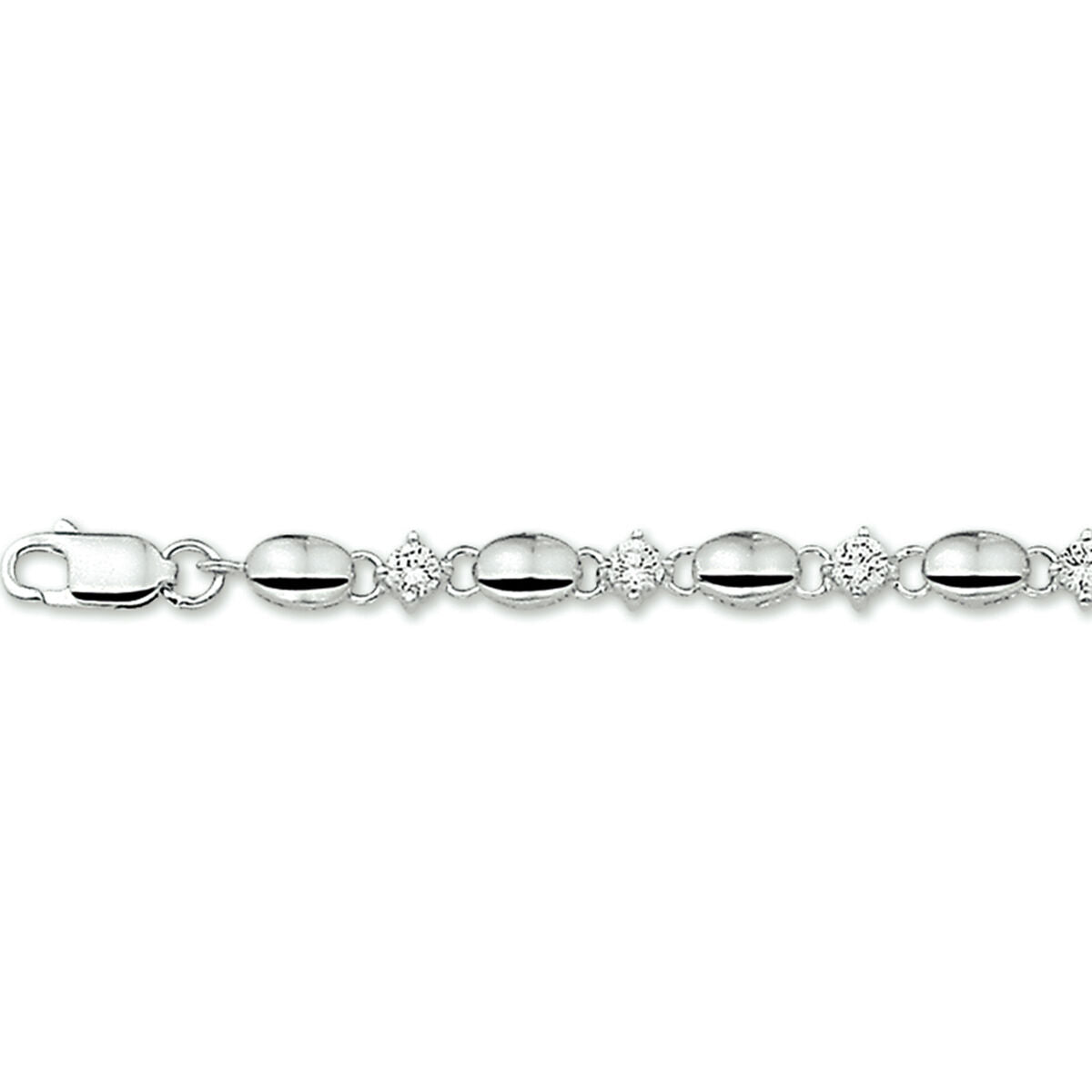 Fantasy Collection Gerhodineerd Zilveren Armband met Zirkonia 1302219