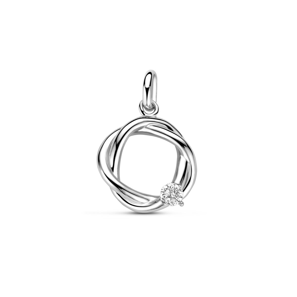 Zilveren gerhodineerde hanger zirkonia 15 mm - 1341264 - PansiteNederland.nl
