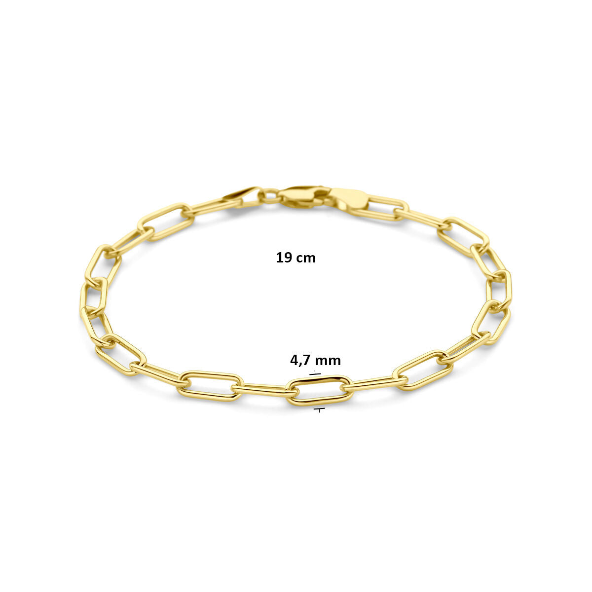 Armband 4,7 mm 19 cm massief 9K geelgoud