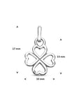 Zilveren gerhodineerde hanger klavertje 17 mm - 1341923 - PansiteNederland.nl