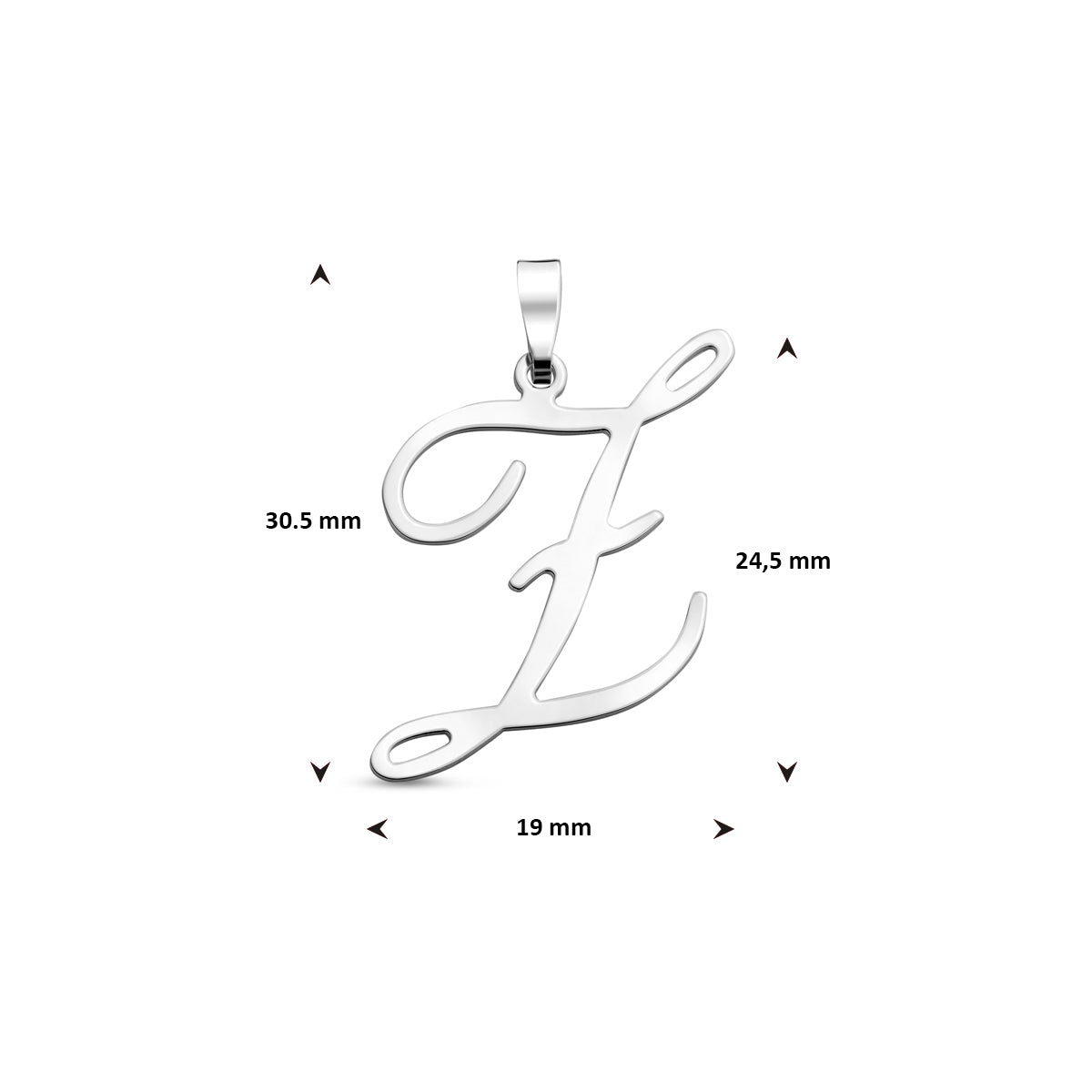Hanger sierletter Z 24,5 mm zilver #Letter_Z