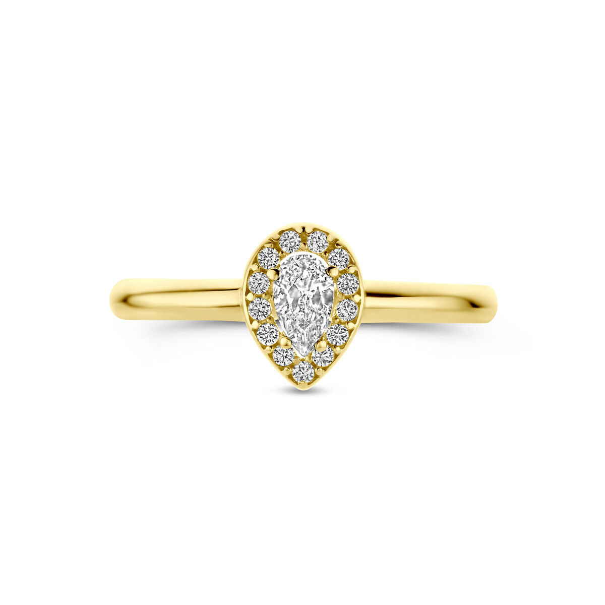 14K Geelgouden Ring Peervormige Zirkonia 4031479