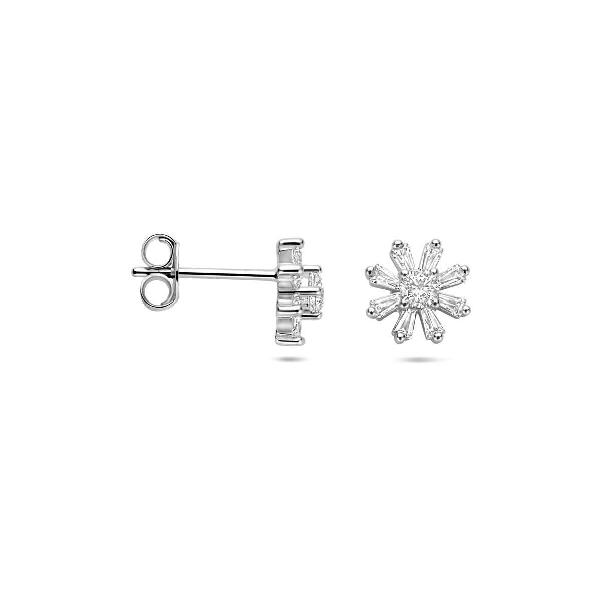 Zilveren gerhodineerde oorknoppen zirkonia 8,5 mm - 1341565