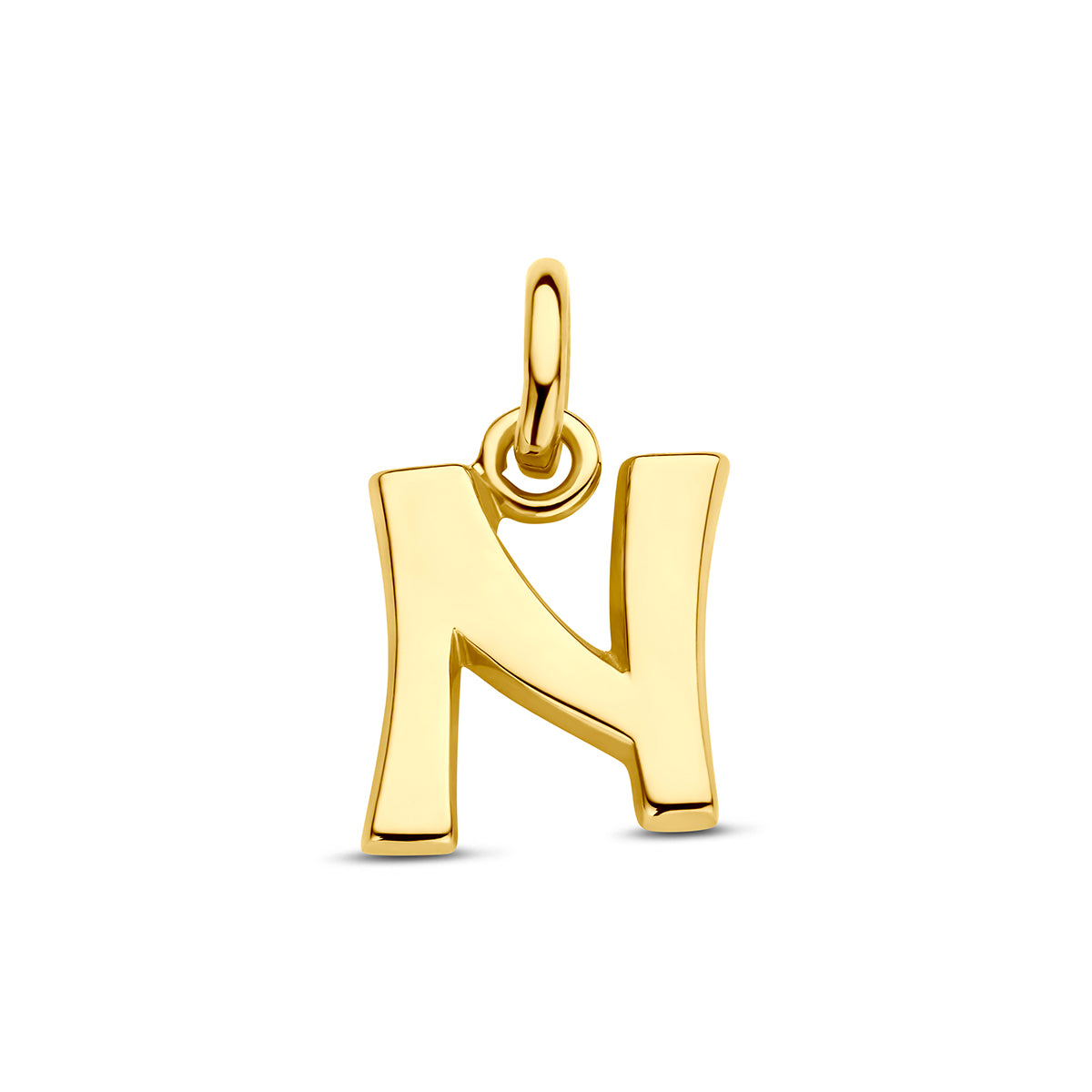 Hanger letter N 10 mm 14K geelgoud #Letter_N