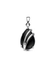 Zilveren gerhodineerde hanger druppel onyx 16 mm - 1341303 - PansiteNederland.nl