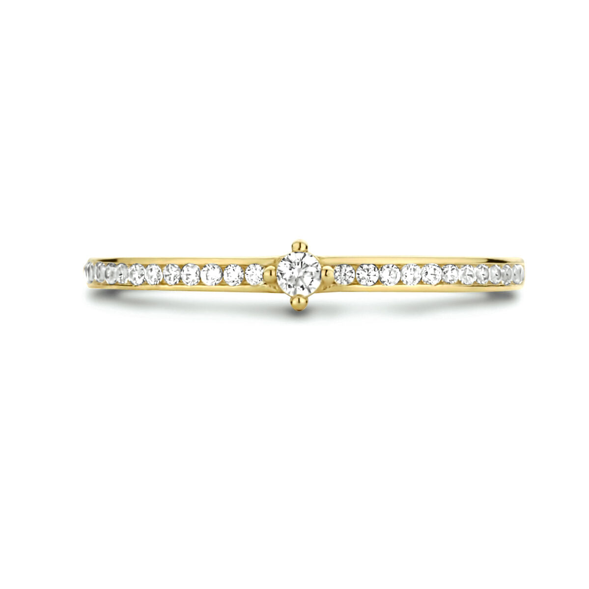 Ring zirkonia 14K geelgoud