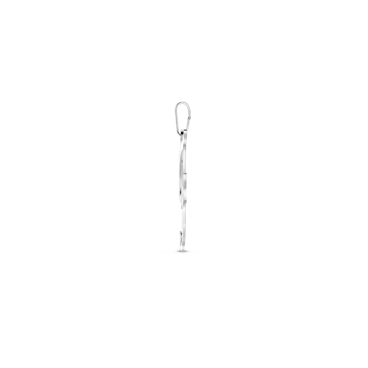 Hanger sierletter F 18,5 mm zilver #Letter_F