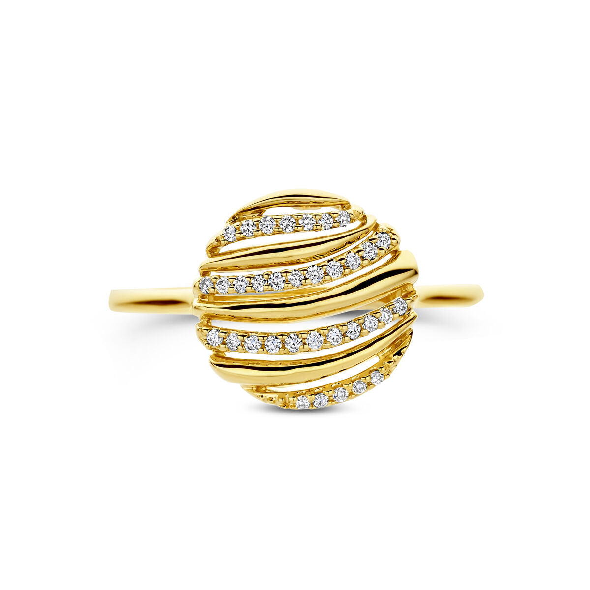 Ring diamant 0.09ct h si 14K geelgoud