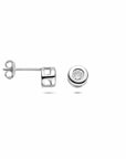 Zilveren gerhodineerde oorknoppen zirkonia 6 mm - 1341355