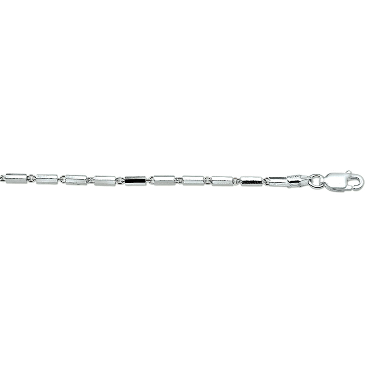 Armband buisjes 2,0 mm 18 cm zilver gerhodineerd