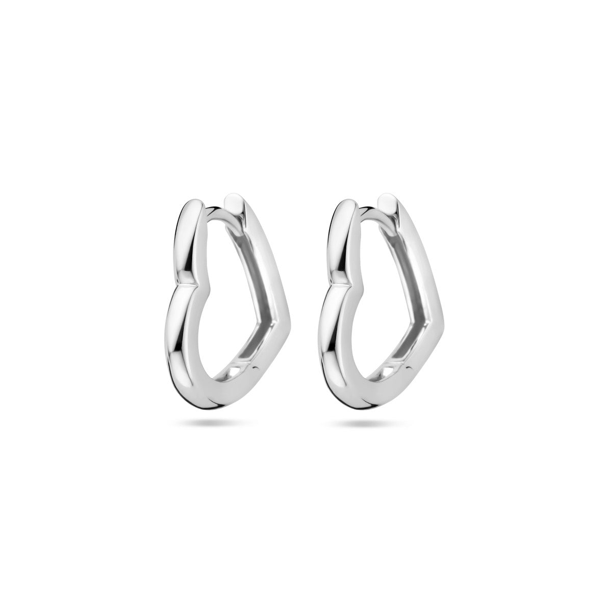 Zilver Gerhodineerd Klapoorringen Hartje 16 mm 1339835 - PansiteNederland.nl