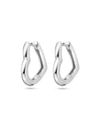 Zilver Gerhodineerd Klapoorringen Hartje 16 mm 1339835 - PansiteNederland.nl