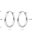 Zilveren gerhodineerde oorringen 19 mm - 1341980