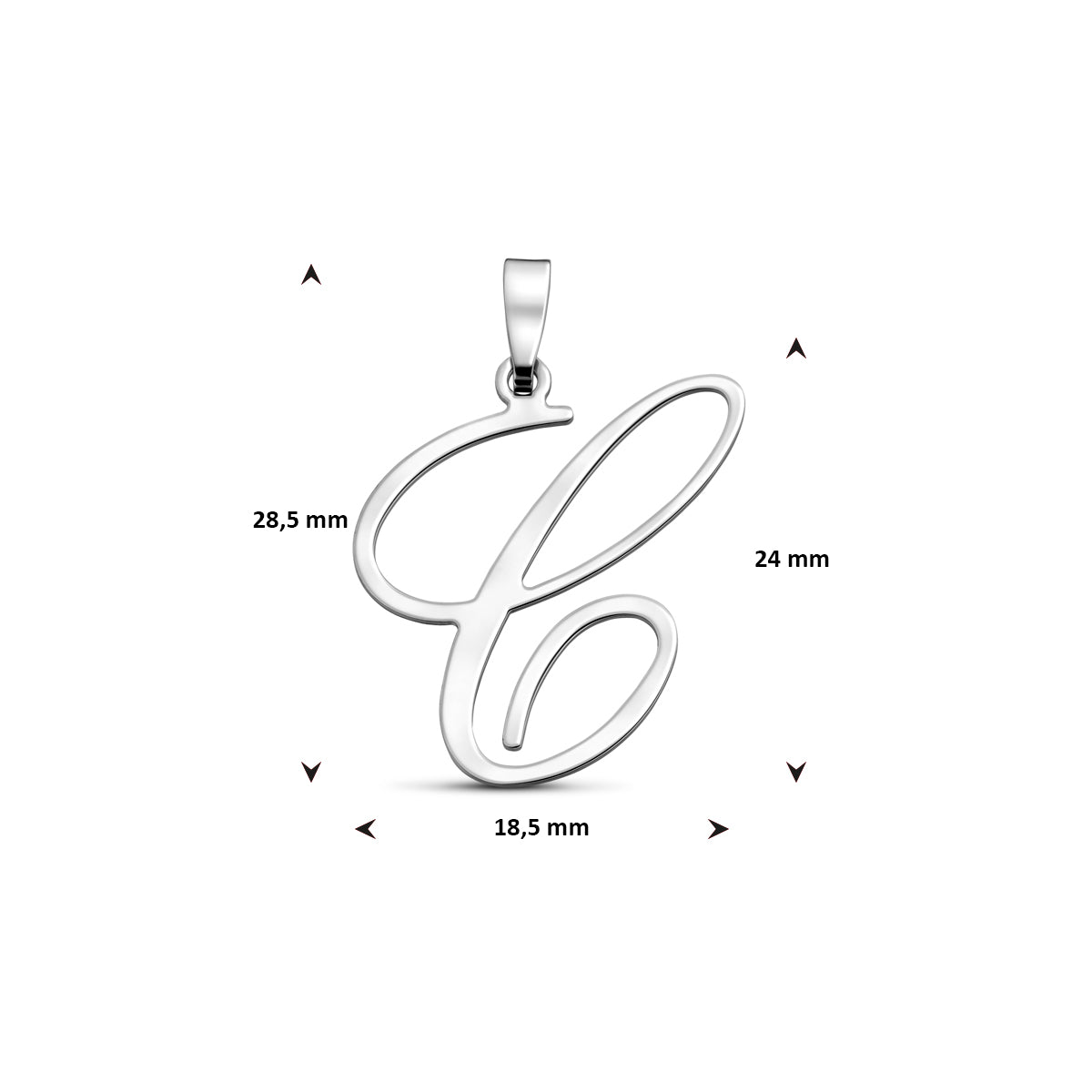 Hanger sierletter C 24 mm zilver #Letter_C