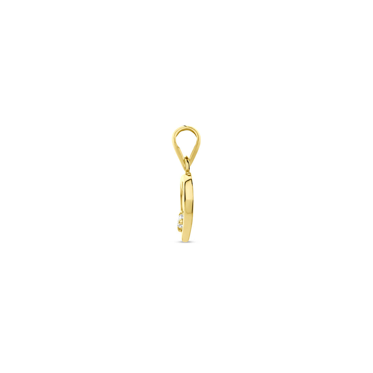 14K geelgouden hanger hartje zirkonia 13 mm - 4034100 - PansiteNederland.nl