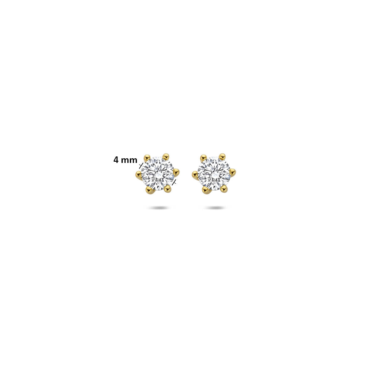 Fantasy Collection Oorbellen lab grown diamant 0.50ct (2x 0.25ct) f vs 4 mm 14K geelgoud
