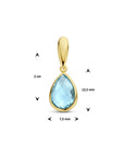14K geelgoud hanger blauw topaas 4027097 - PansiteNederland.nl