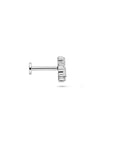 Zilveren gerhodineerde flat back piercing zirkonia 6,5 mm - 1342173