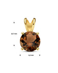 14K geelgoud hanger rookkwarts 4026972 - PansiteNederland.nl