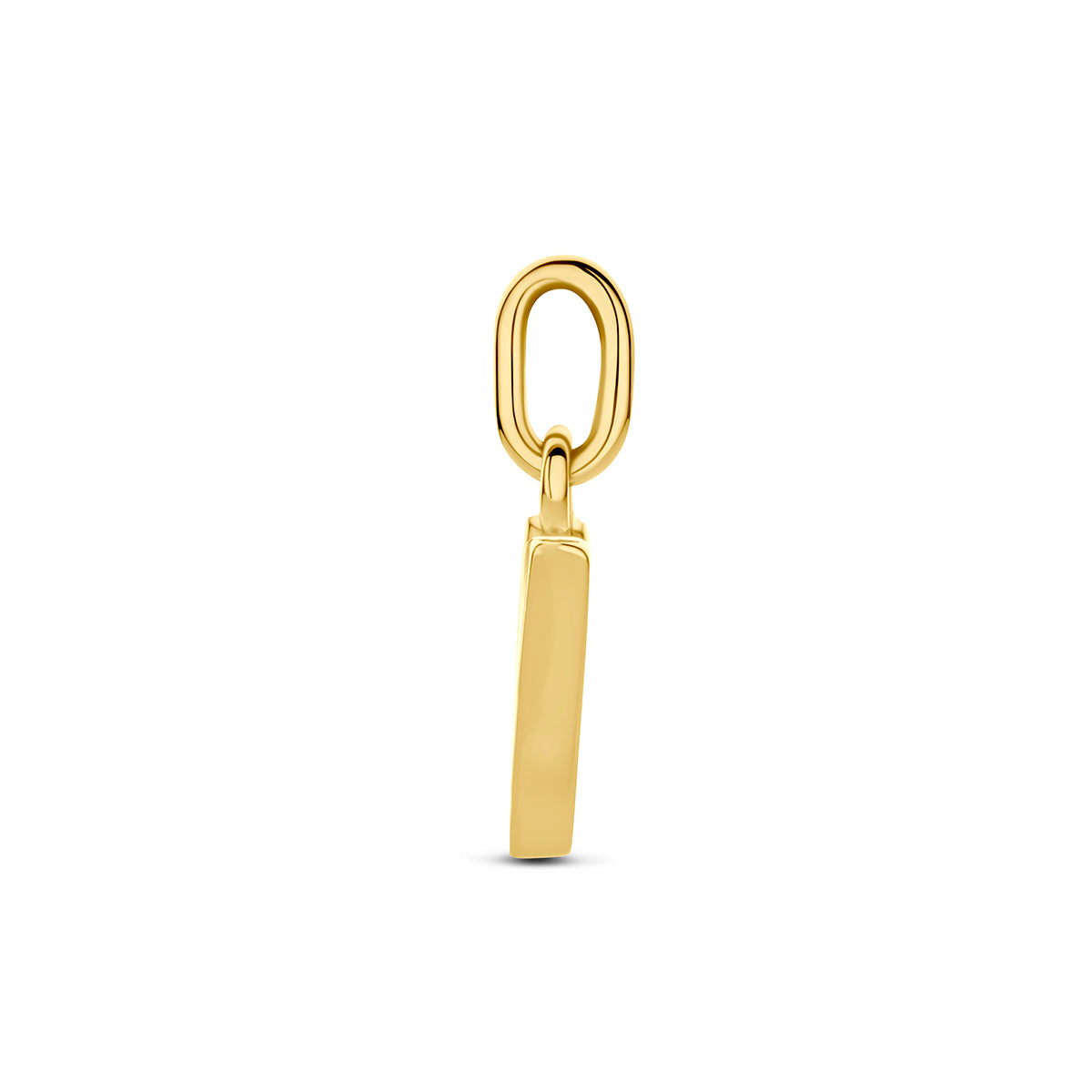 Hanger letter V zirkonia 9,5 mm 14K geelgoud #Letter_V