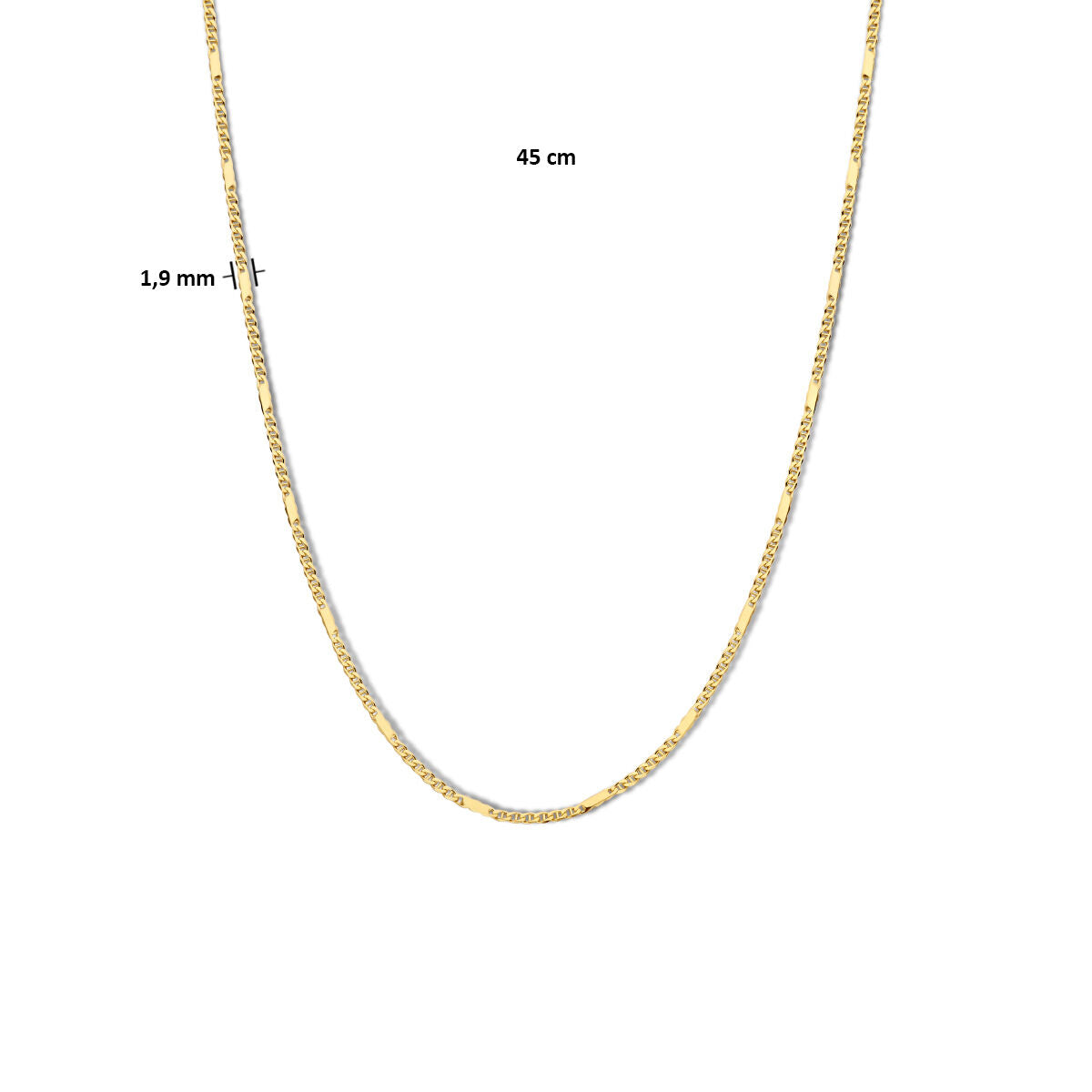 Fantasy Collection Collier valkenoog met tussenstuk 1,9 mm 14K geelgoud