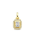 14K geelgouden hanger diamant 0.31ct h si 13 mm halo - 4033653 - PansiteNederland.nl