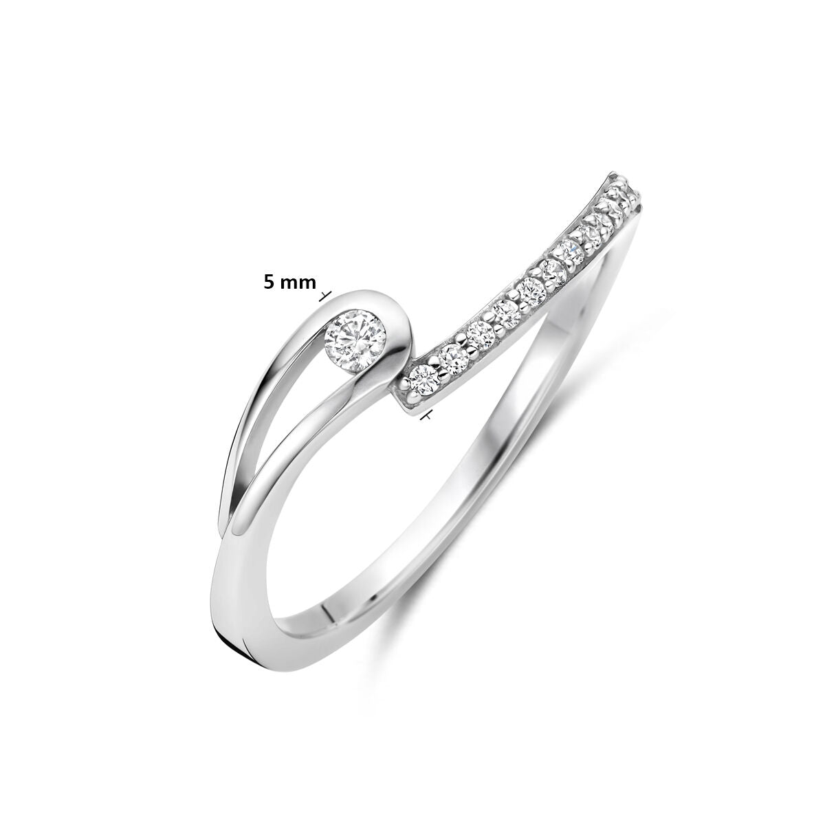 Ring zirkonia zilver gerhodineerd