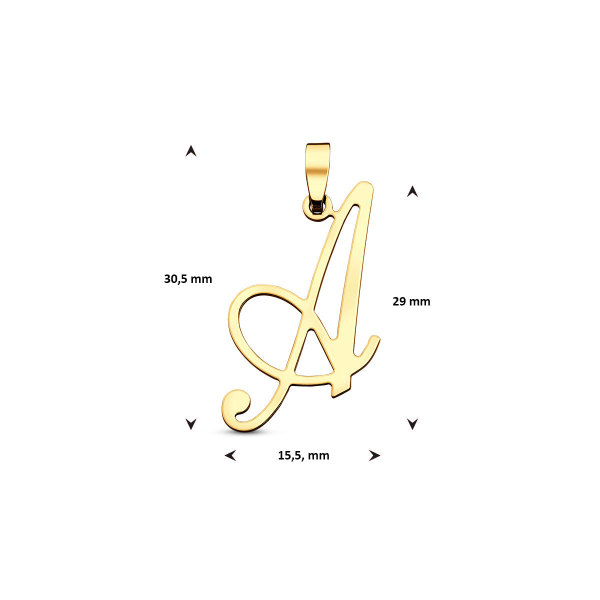 Hanger sierletter A 29 mm 14K geelgoud #Letter_A