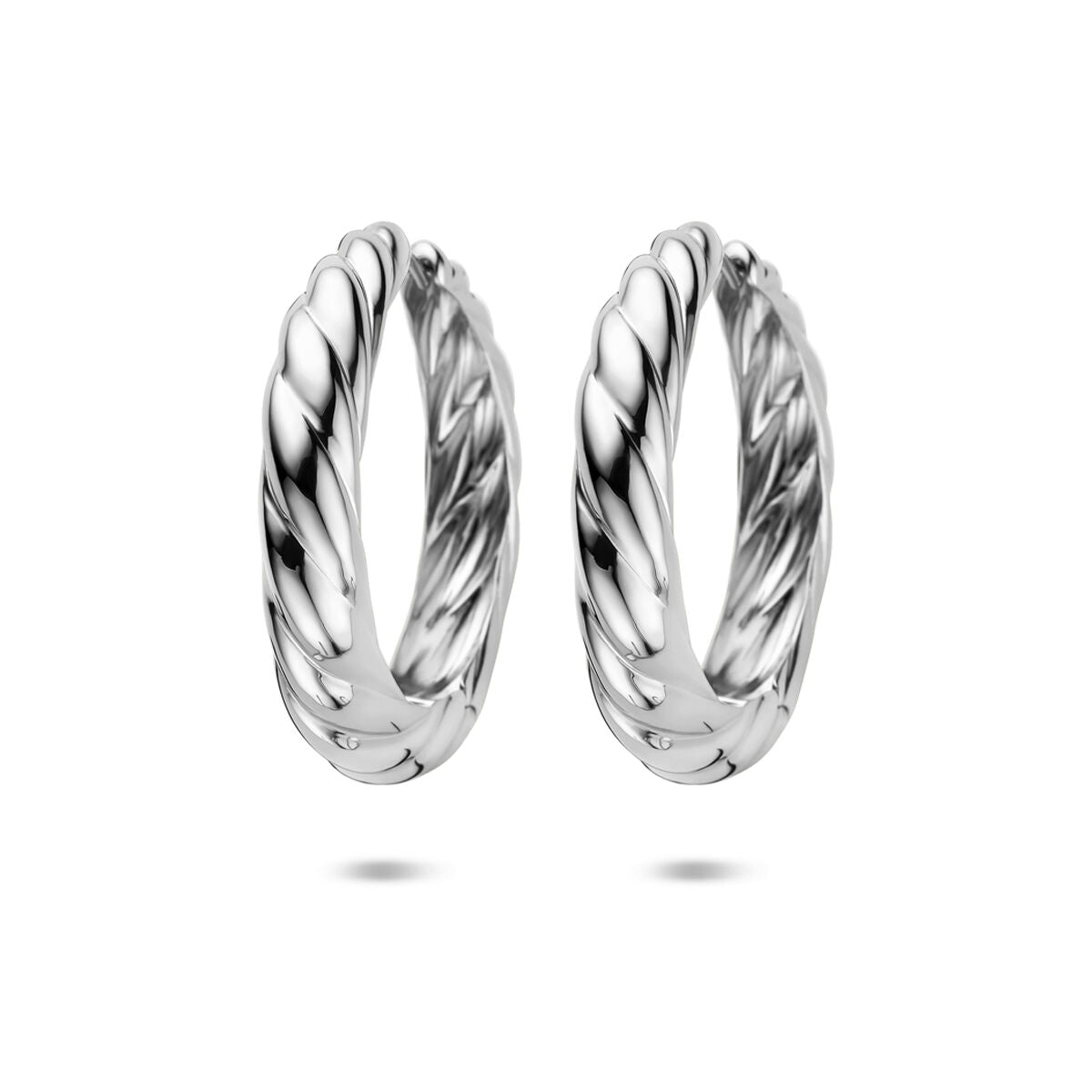 Zilveren gerhodineerde klapoorringen 40 mm - 1341309