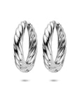 Zilveren gerhodineerde klapoorringen 40 mm - 1341309