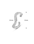 Zilveren gerhodineerde ear cuff zirkonia 12 mm - 1342143