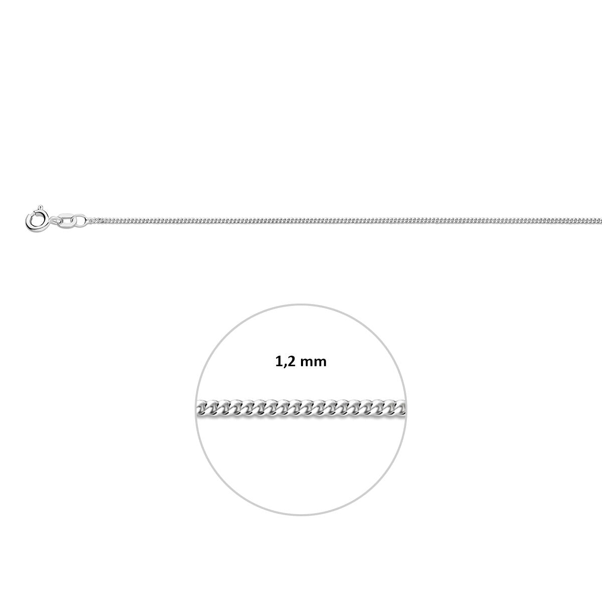 Fantasy Collection Gourmette 1,2 mm zilver wit