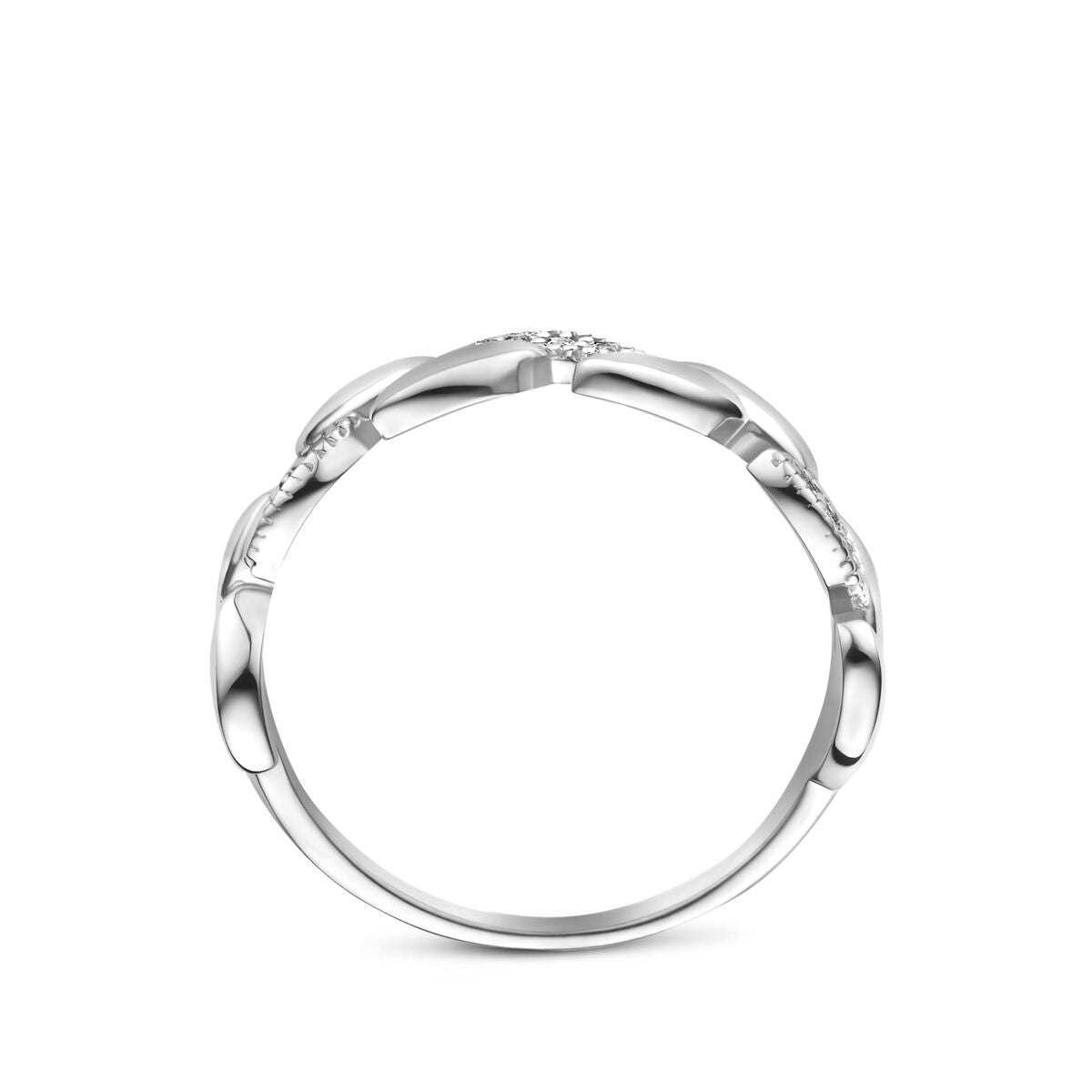 Ring zirkonia zilver gerhodineerd wit