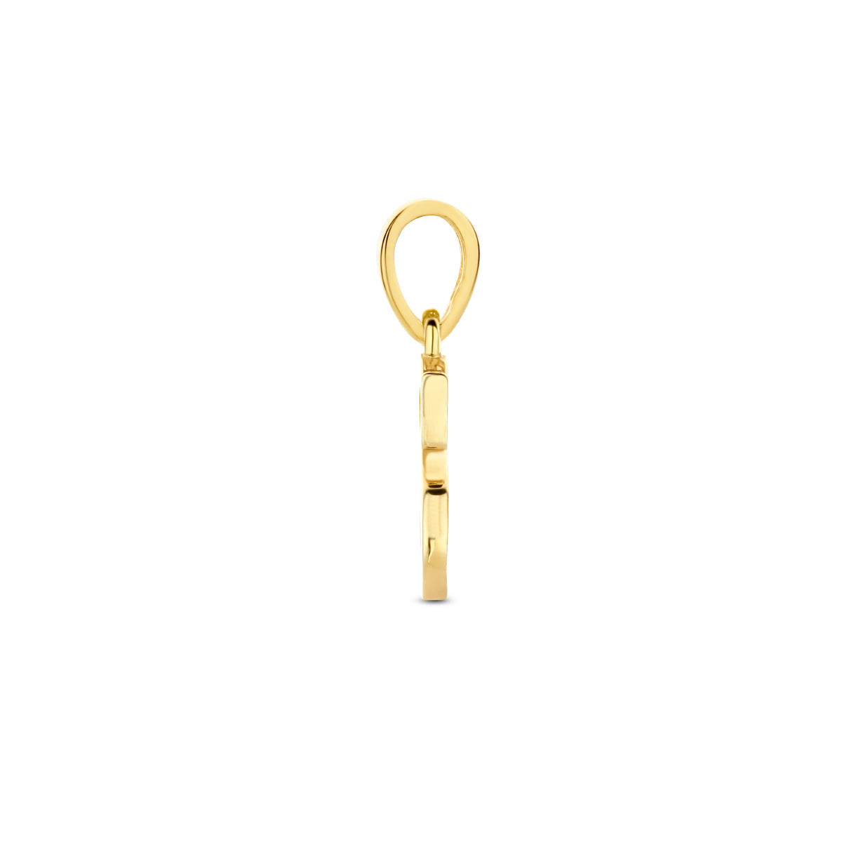 Hanger letter S zirkonia 14 mm 14K geelgoud #Letter_S
